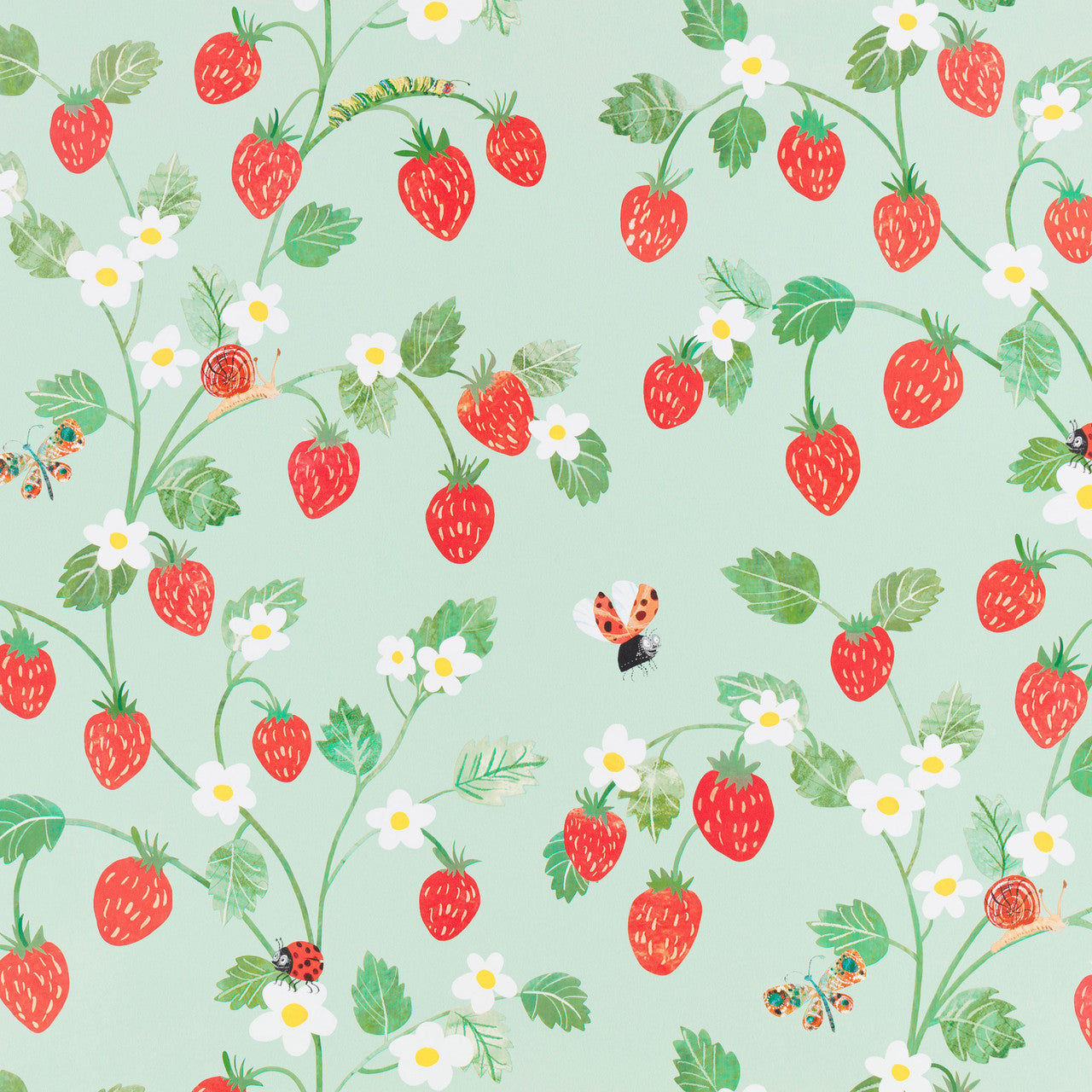 W640/01 Strawberry Patch Picturebook II Wallpaper By Villa Nova