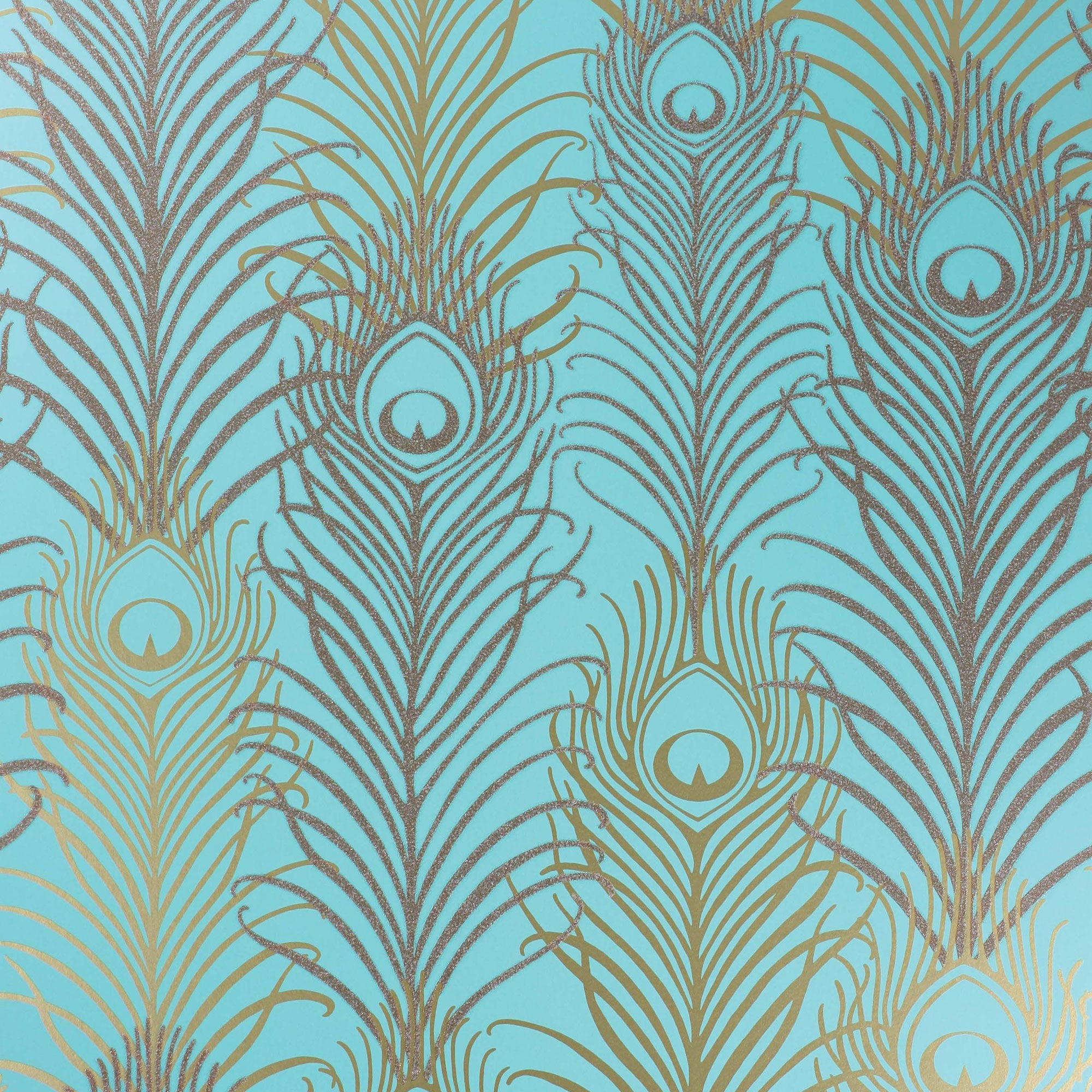 W6541-02 Peacock Jade / Metallic Gold Wallpaper by Matthew Williamson