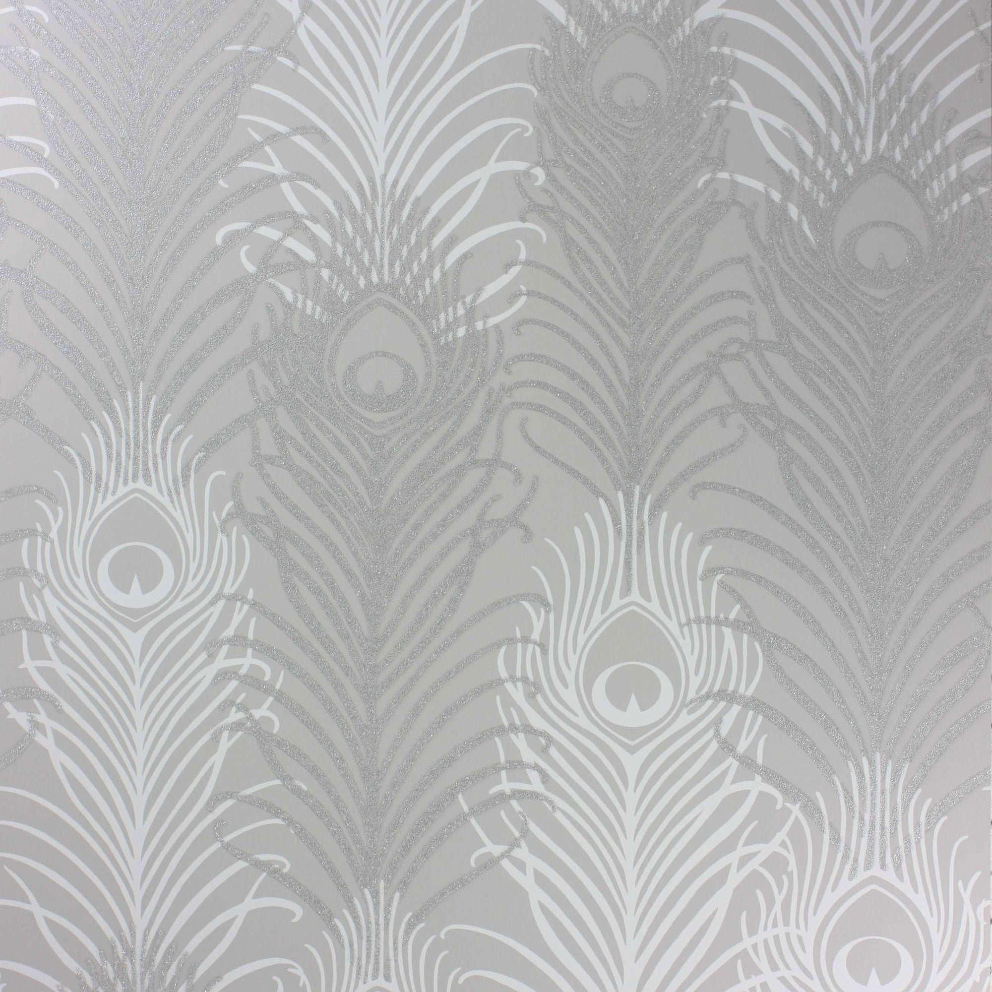 W6541-04 Peacock Pebble / White Wallpaper by Matthew Williamson