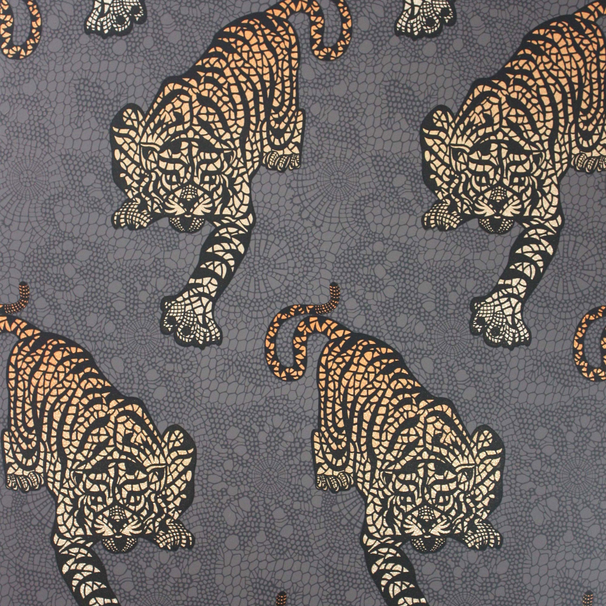 W6542-01 Tyger Tyger Cacao / Marigold Wallpaper by Matthew Williamson