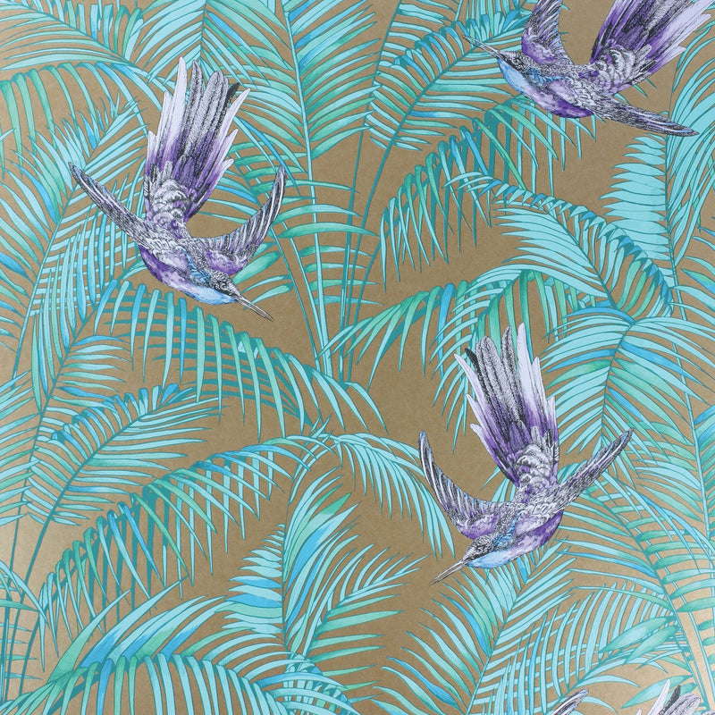 W6543-07 Sunbird Metallic Bronze Wallpaper by Matthew Williamson