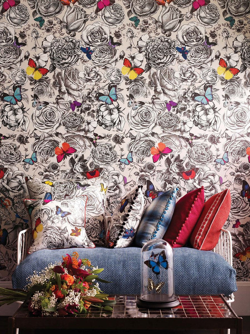 W6592-01 Butterfly Garden Verdanta Wallpaper by Osborne & Little