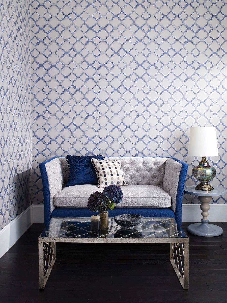 W6599-02 Quatrefoil Verdanta Wallpaper by Osborne & Little