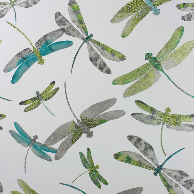 W6650-01 Dragonfly Dance Jade Wallpaper by Matthew Williamson