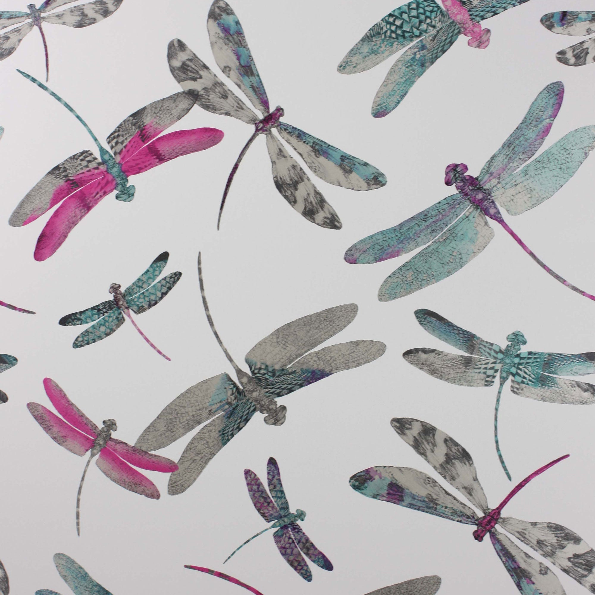 W6650-05 Dragonfly Dance Fuchsia Wallpaper by Matthew Williamson
