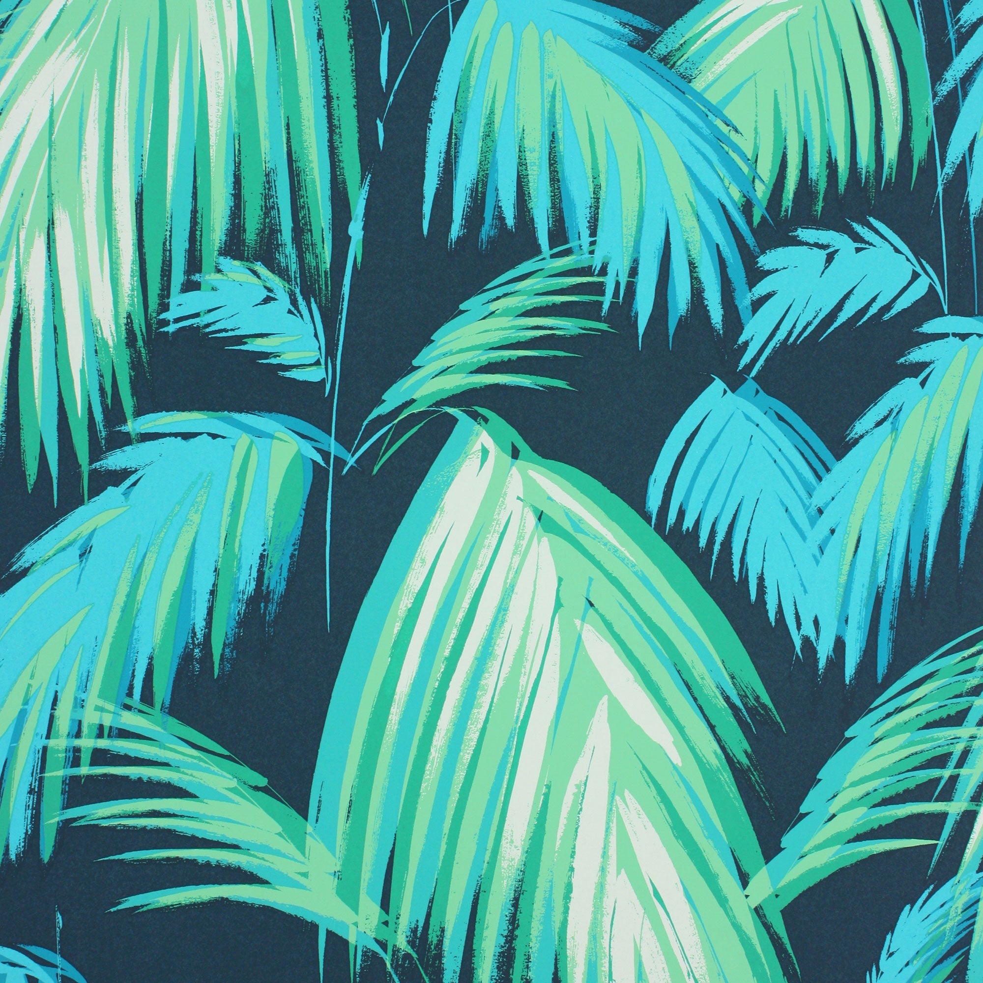 W6801-01 Tropicana Petrol / Emerald Wallpaper by Matthew Williamson