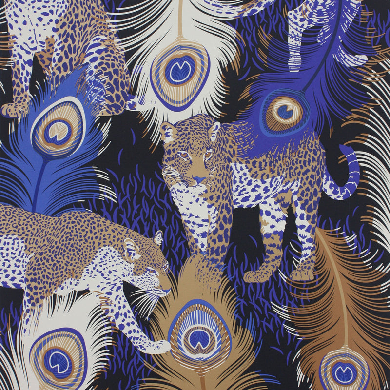 W6805-01 Leopardo Black / Electric Wallpaper by Matthew Williamson