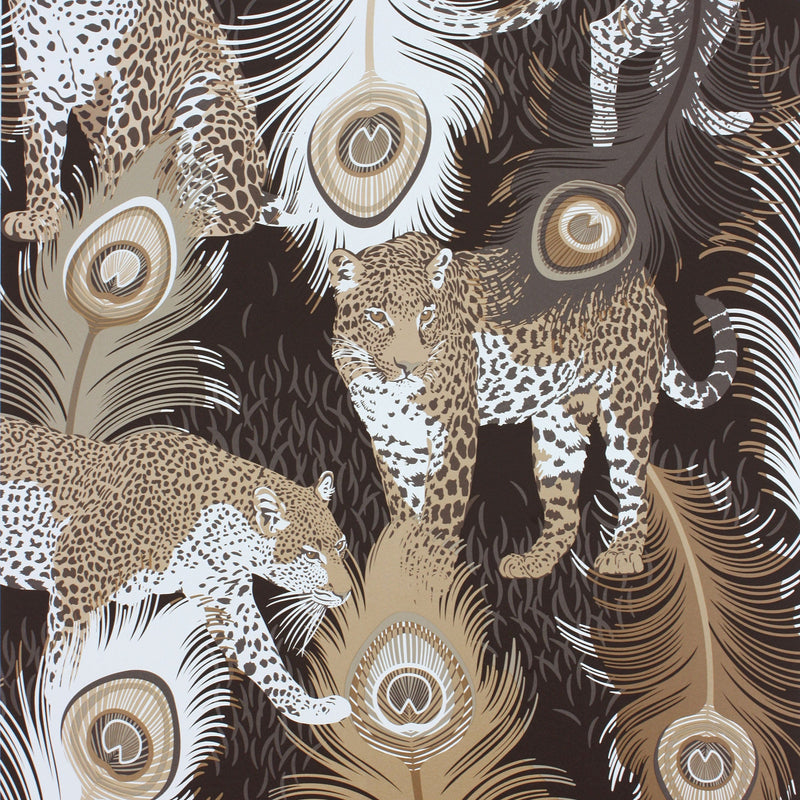 W6805-02 Leopardo Black / Metallic Wallpaper by Matthew Williamson