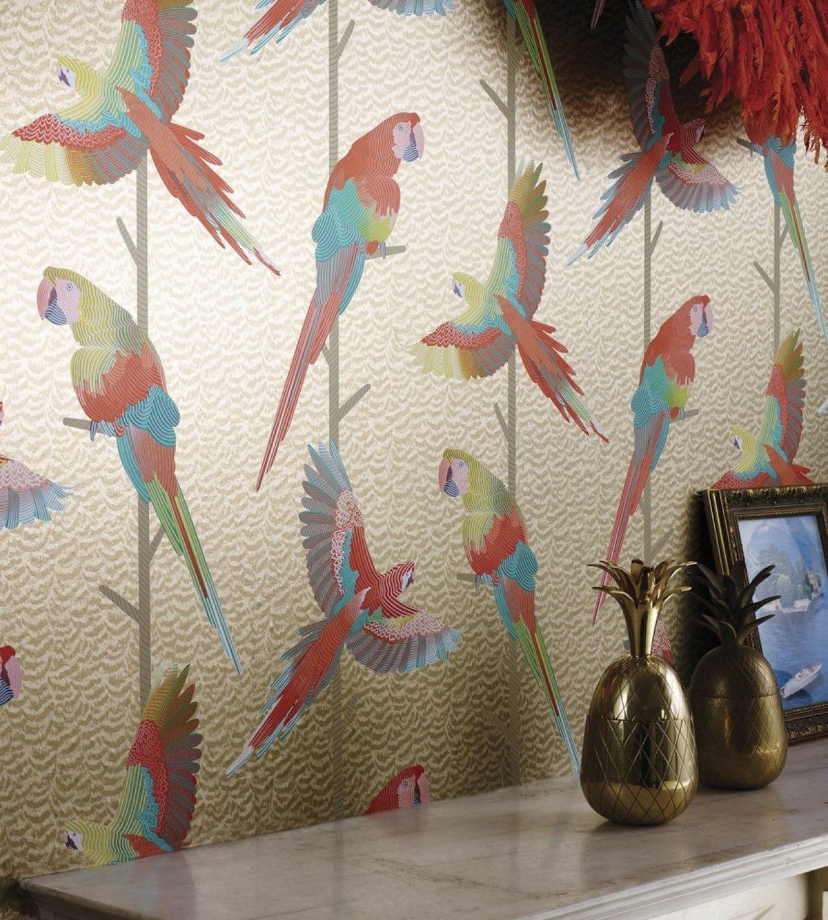 Arini Antique Gold / Scarlett and Jade Wallpaper by Matthew Williamson