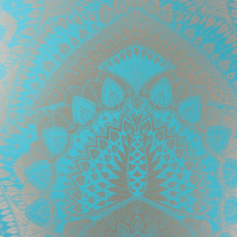 W6952-02 Azari Turquoise / Gold Wallpaper by Matthew Williamson