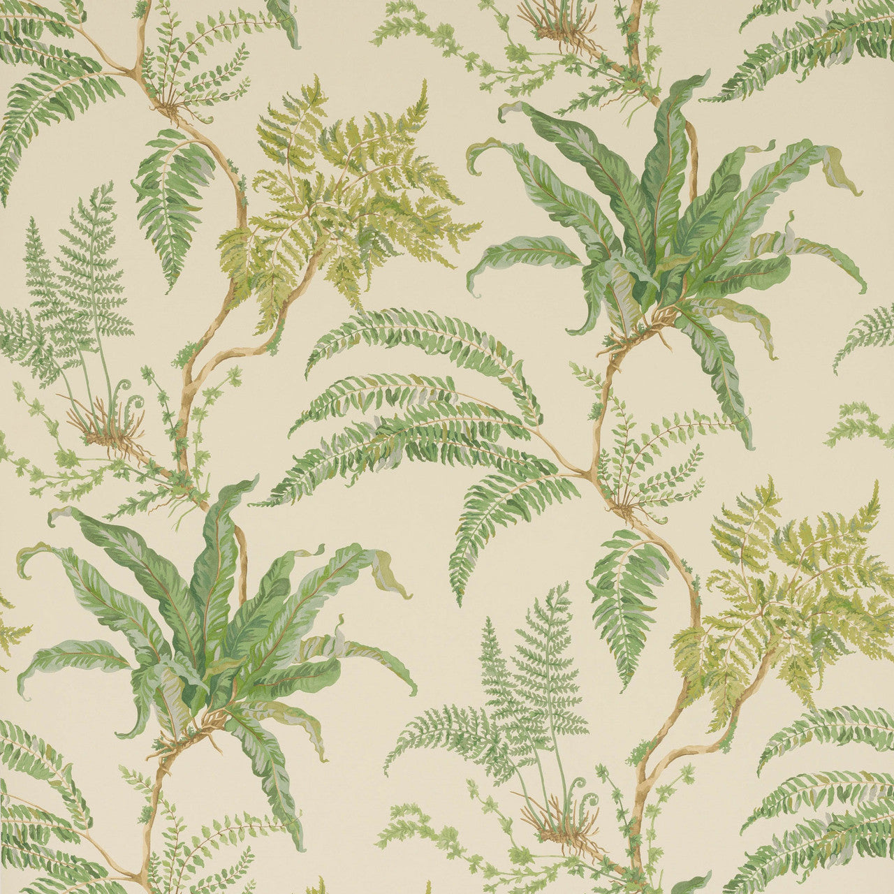 W7015/01 Woodfern Ashdown Green Wallpaper By Colefax and Fowler