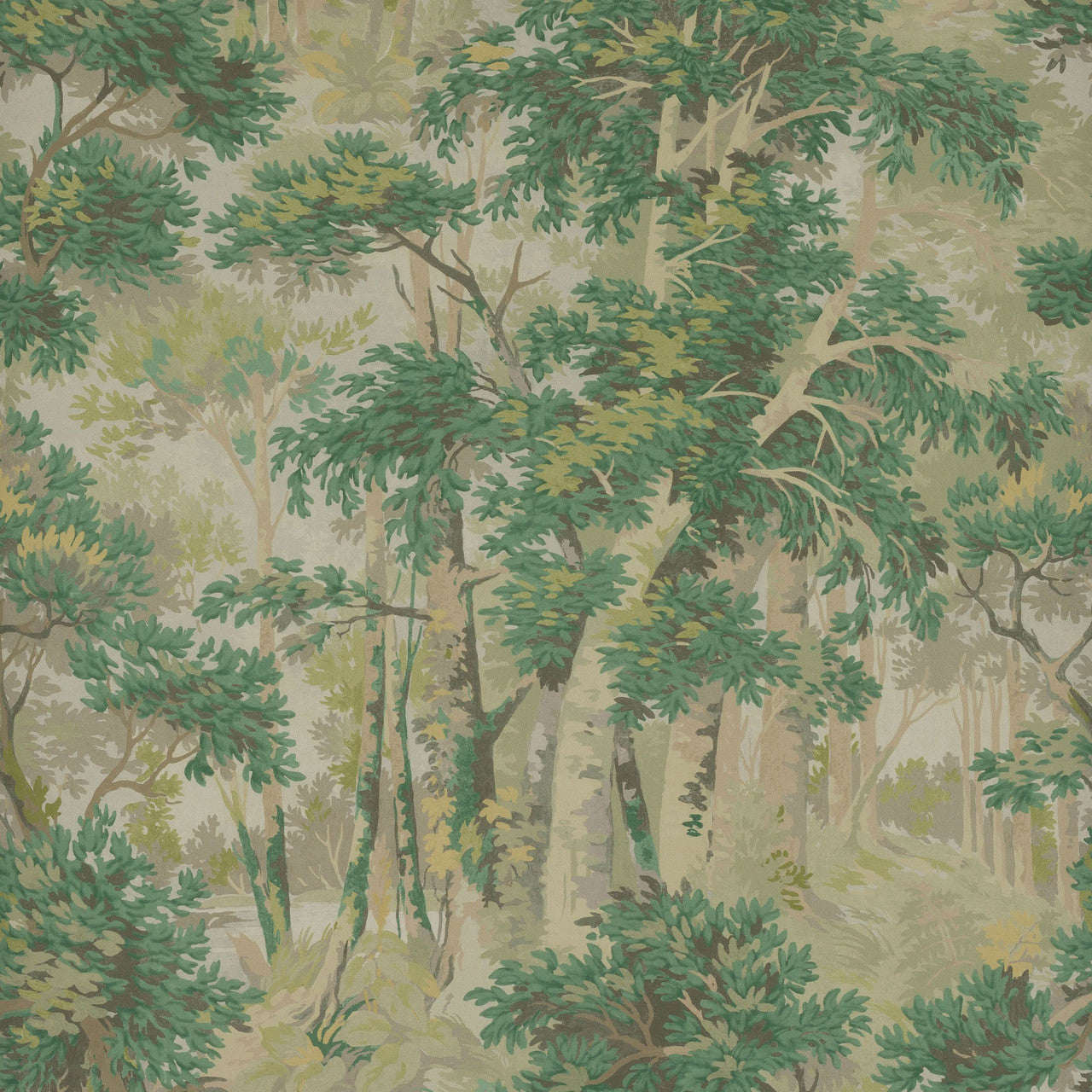 W7016/02 Arden Ashdown Leaf Green Wallpaper By Colefax and Fowler