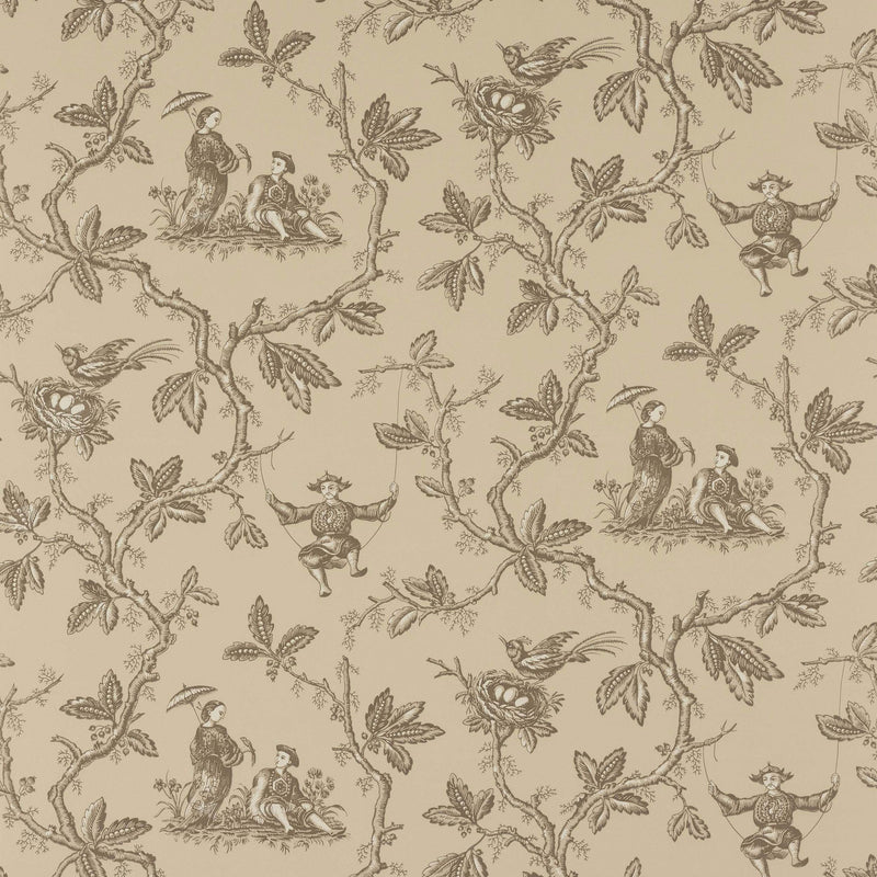 W7017/04 Toile Chinoise Ashdown Charcoal Wallpaper By Colefax and Fowler