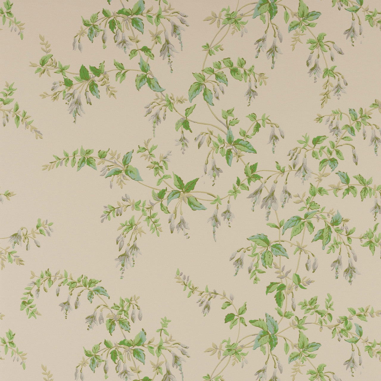 W7018/02 Fuchsia Ashdown Grey/Green Wallpaper By Colefax and Fowler