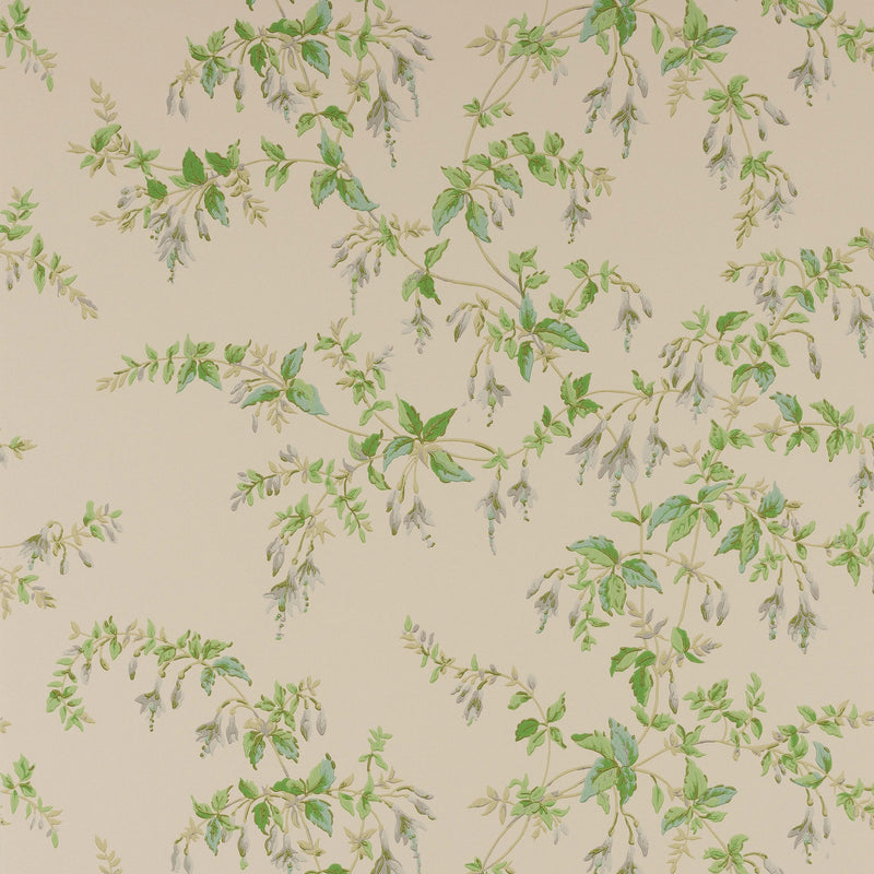 W7018/02 Fuchsia Ashdown Grey/Green Wallpaper By Colefax and Fowler