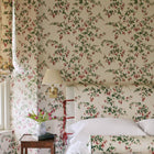 W7018/04 Fuchsia Ashdown Red/Forest Wallpaper By Colefax and Fowler