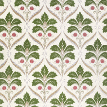 W710508 Kendall Damask Embroidery Olive Boxwood Fabric by Thibaut