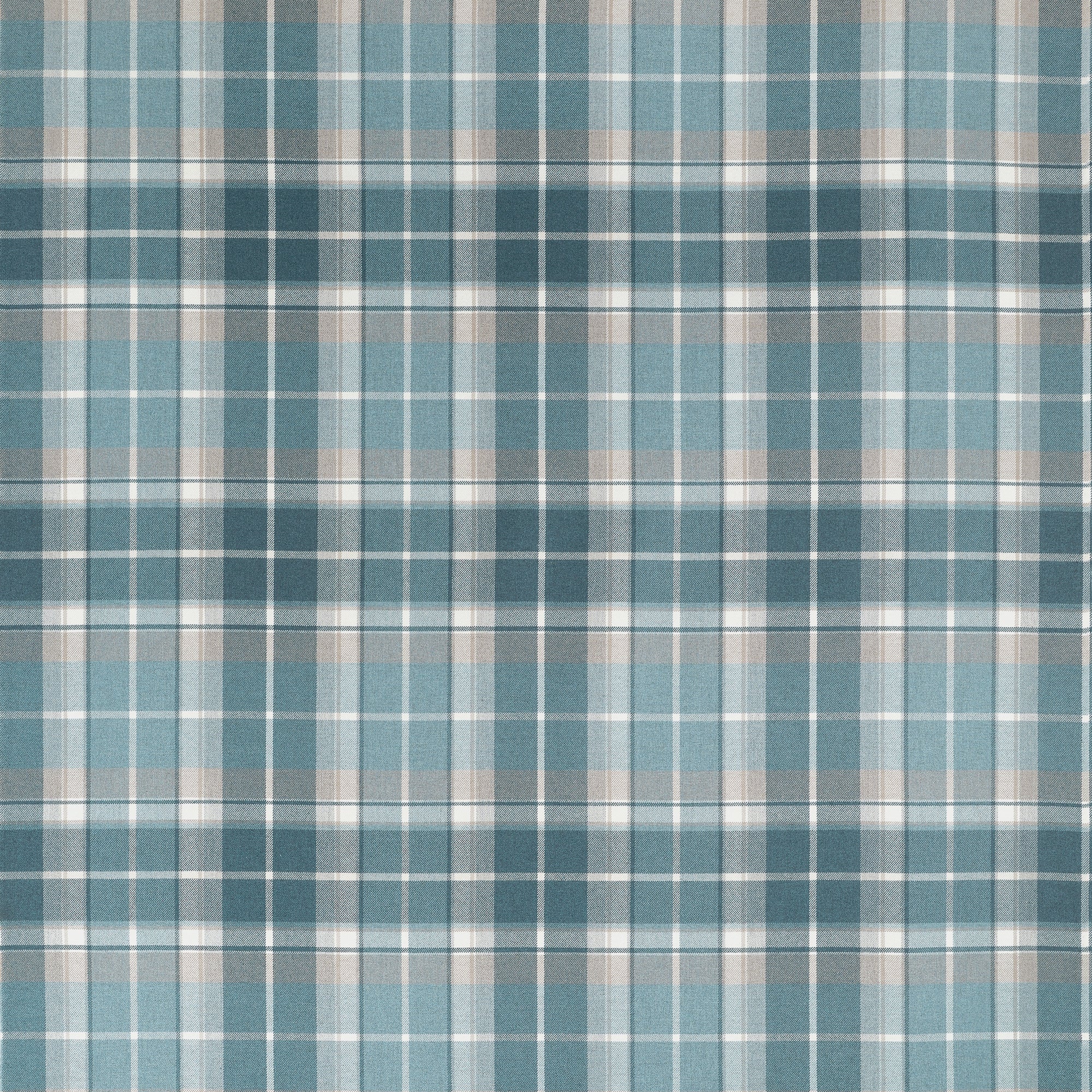 W710534 Scot's Plaid Spa Blue Boxwood Fabric by Thibaut