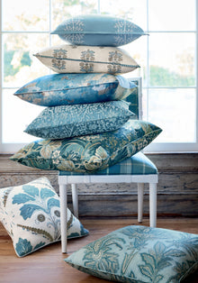 W710534 Scot's Plaid Spa Blue Boxwood Fabric by Thibaut