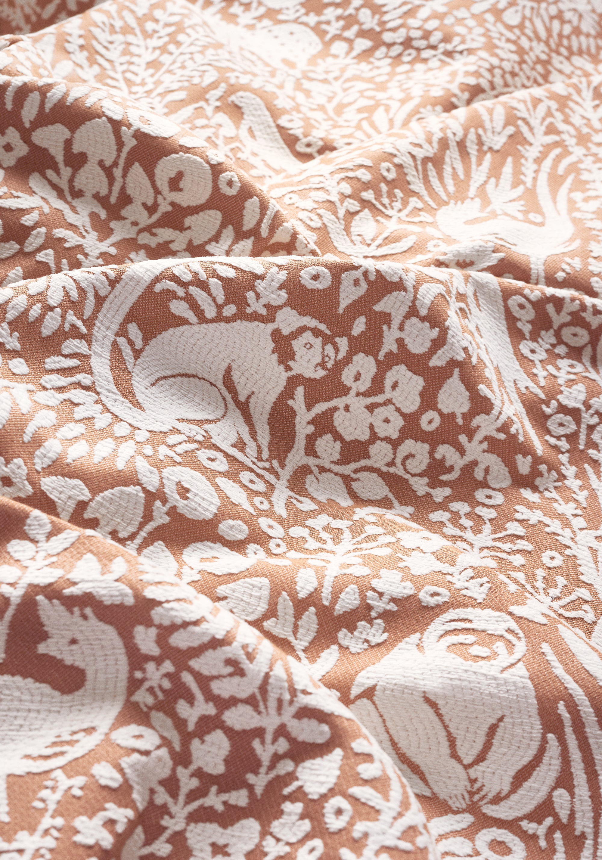 W711105 Kindred Terracotta Acadia Fabric by Thibaut