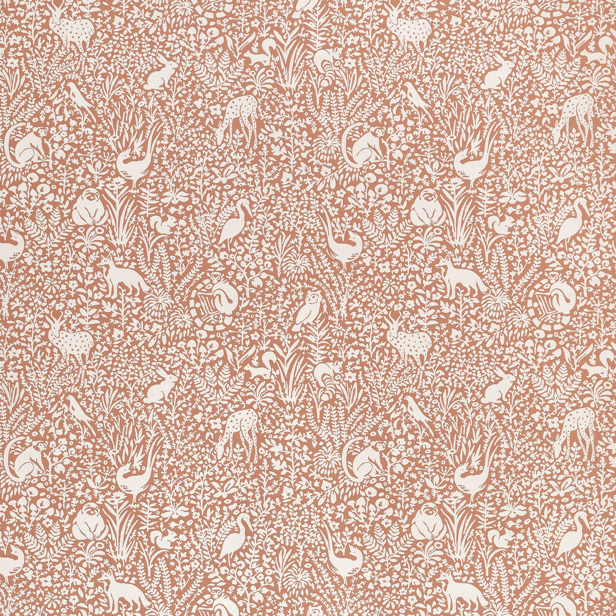 W711105 Kindred Terracotta Acadia Fabric by Thibaut