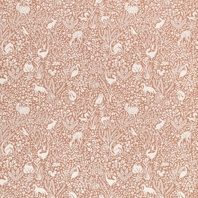 W711105 Kindred Terracotta Acadia Fabric by Thibaut