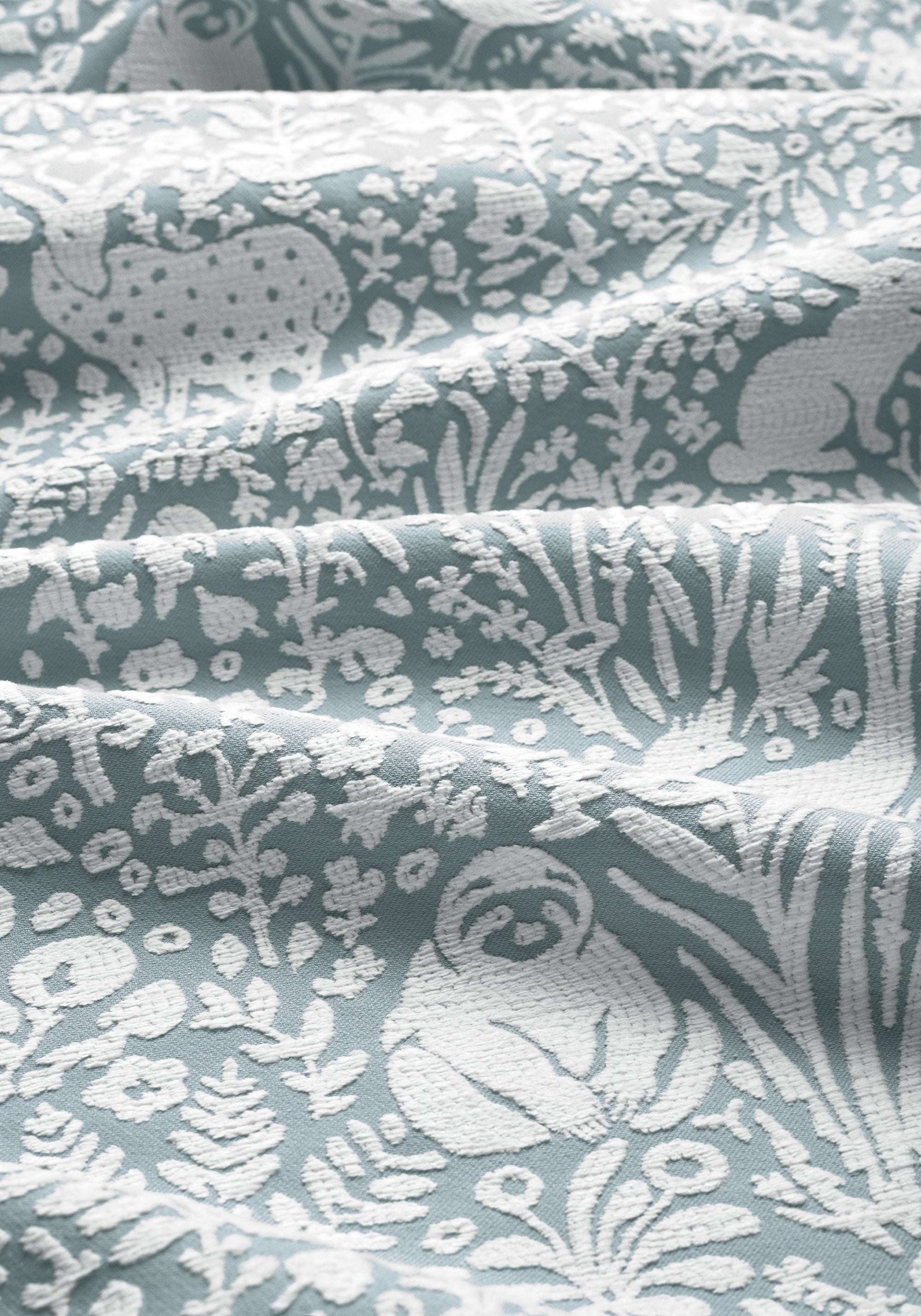 W711108 Kindred Mineral Acadia Fabric by Thibaut