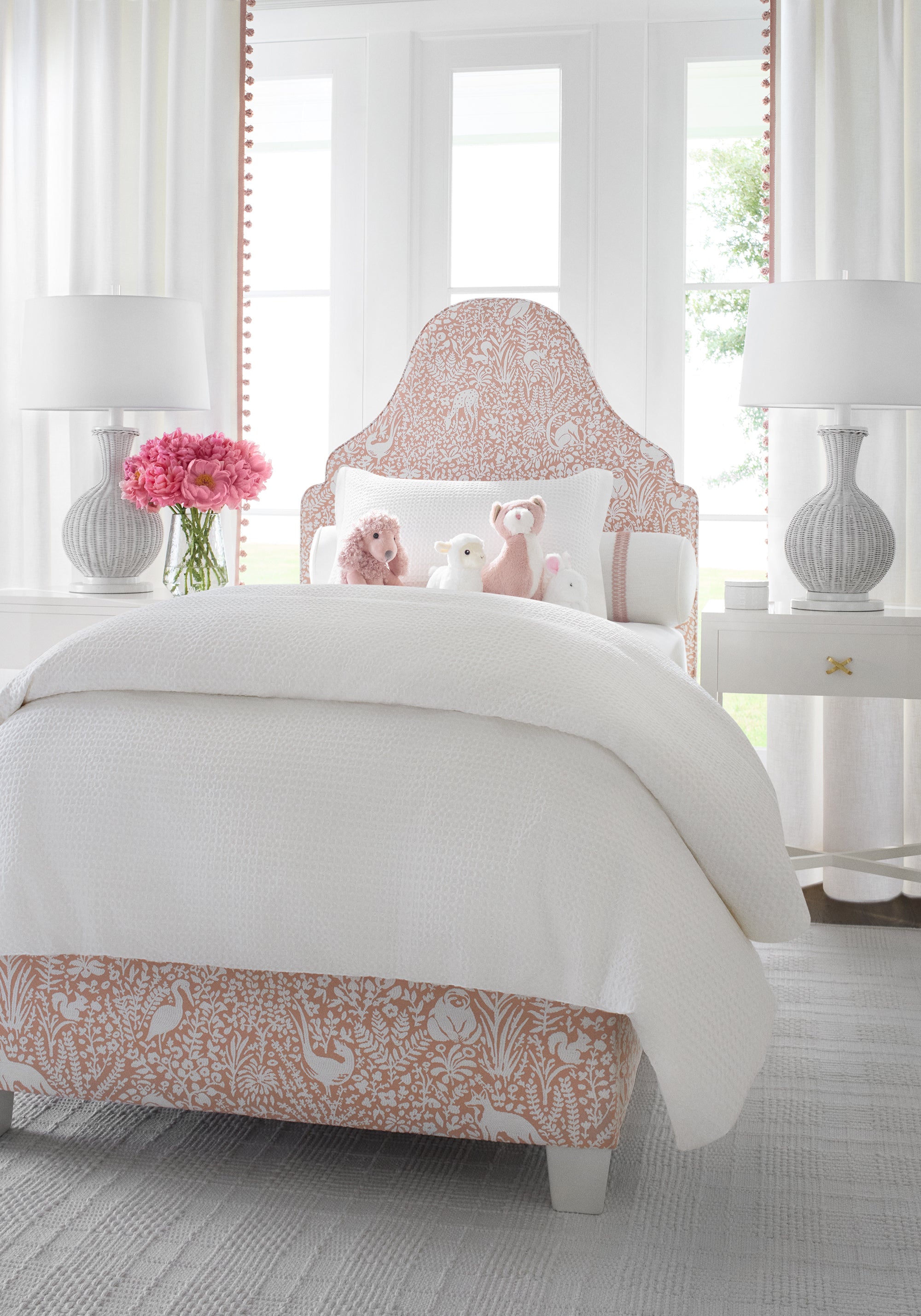 W711110 Kindred Apricot Acadia Fabric by Thibaut