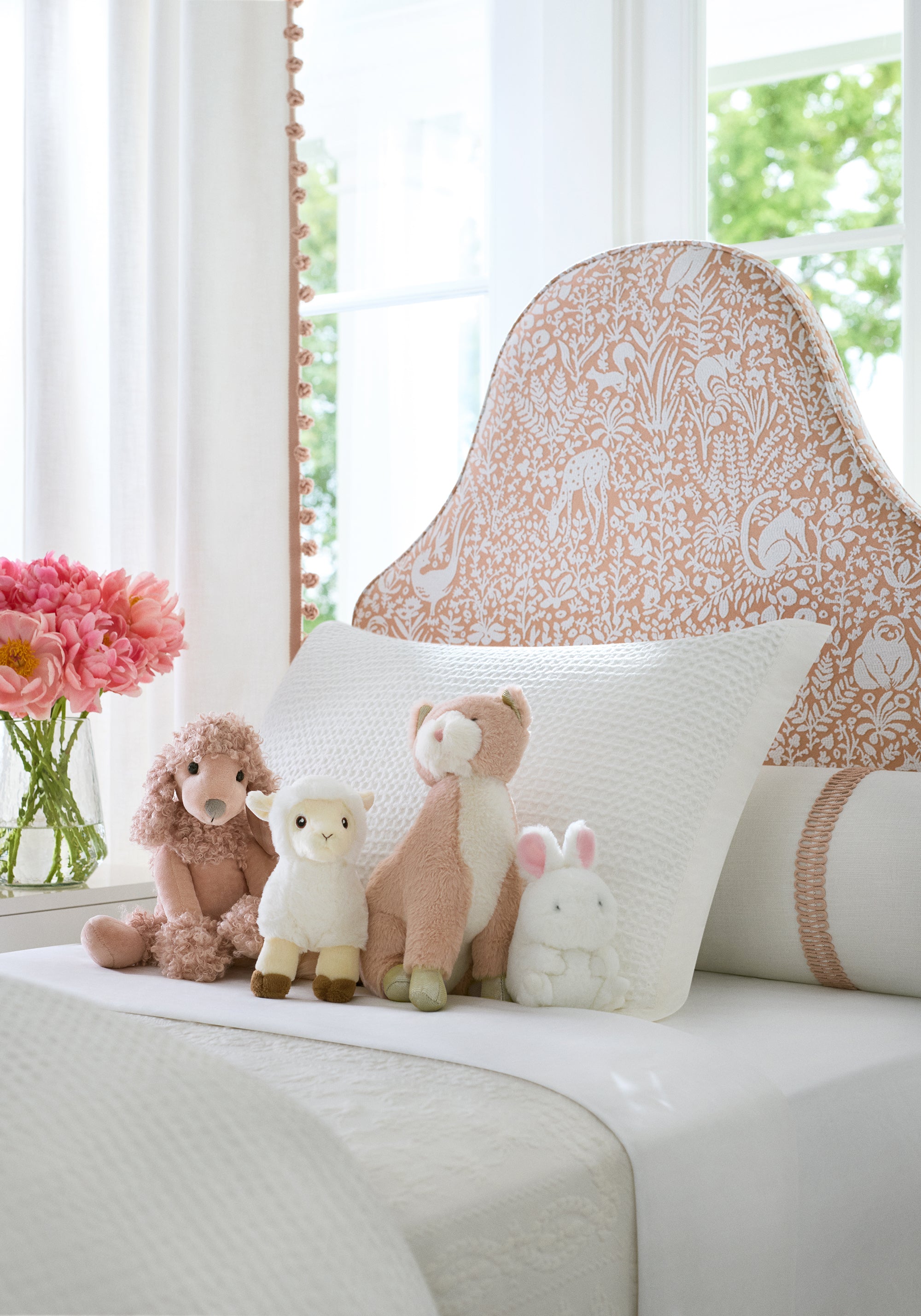 W711110 Kindred Apricot Acadia Fabric by Thibaut