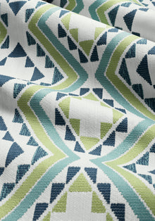 W711112 Sagamore Pear and Navy Acadia Fabric by Thibaut