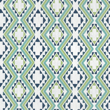 W711112 Sagamore Pear and Navy Acadia Fabric by Thibaut