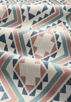 W711114 Sagamore Clay and Navy Acadia Fabric by Thibaut