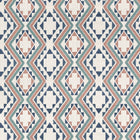 W711114 Sagamore Clay and Navy Acadia Fabric by Thibaut