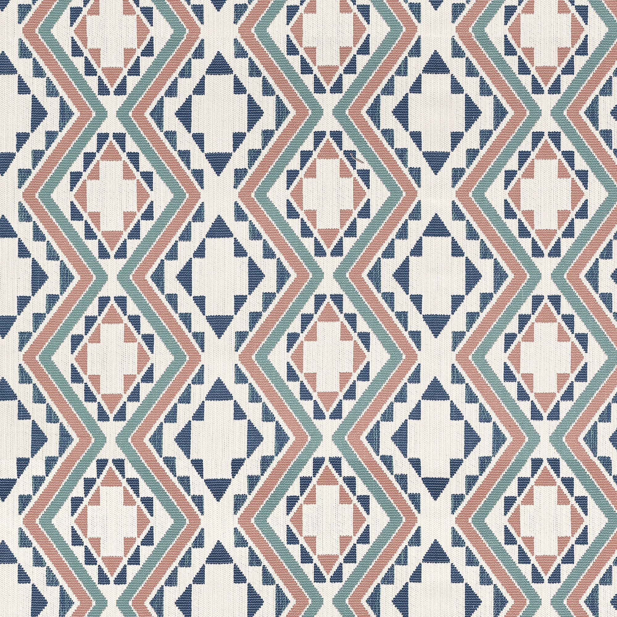 W711114 Sagamore Clay and Navy Acadia Fabric by Thibaut