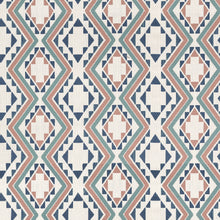 W711114 Sagamore Clay and Navy Acadia Fabric by Thibaut