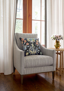 W711121 Emmons Stripe Charcoal Acadia Fabric by Thibaut