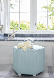 W711126 Wrigley Aqua Acadia Fabric by Thibaut