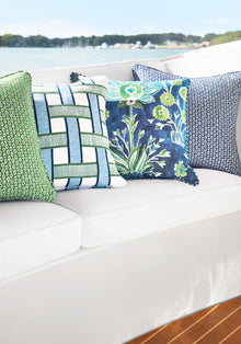 W711144 Perry Navy Acadia Fabric by Thibaut