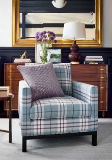 Percival Plaid Mineral Savile Fabric by Thibaut
