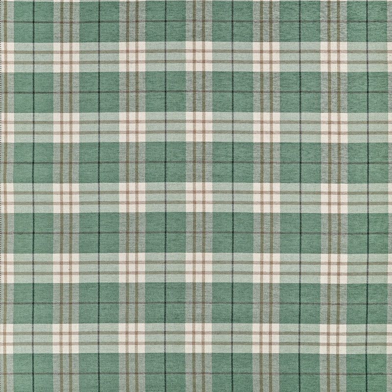 W711328 Percival Plaid Pine Fabric by Thibaut