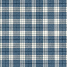 W711329 Percival Plaid True Blue Fabric by Thibaut