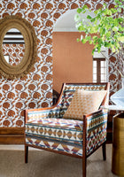 W712026 Berber Blanket Ochre and Brown Vista Fabric by Thibaut