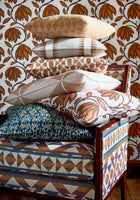 W712026 Berber Blanket Ochre and Brown Vista Fabric by Thibaut