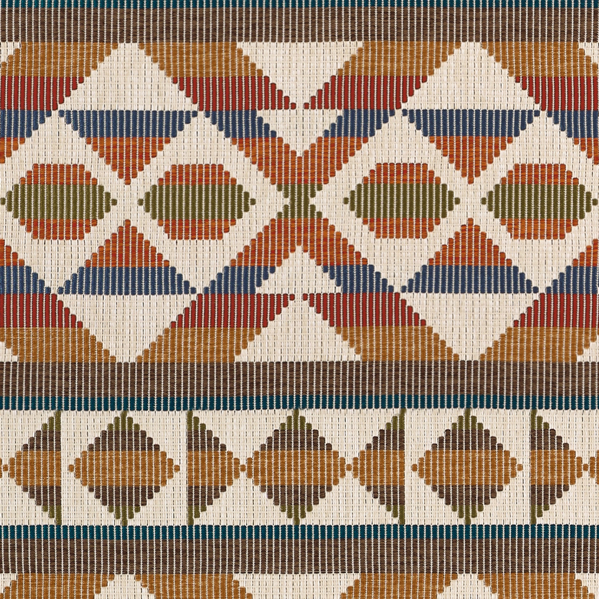 W712026 Berber Blanket Ochre and Brown Vista Fabric by Thibaut