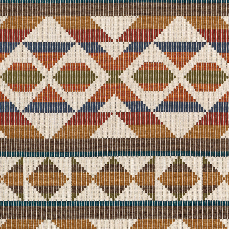 W712026 Berber Blanket Ochre and Brown Vista Fabric by Thibaut