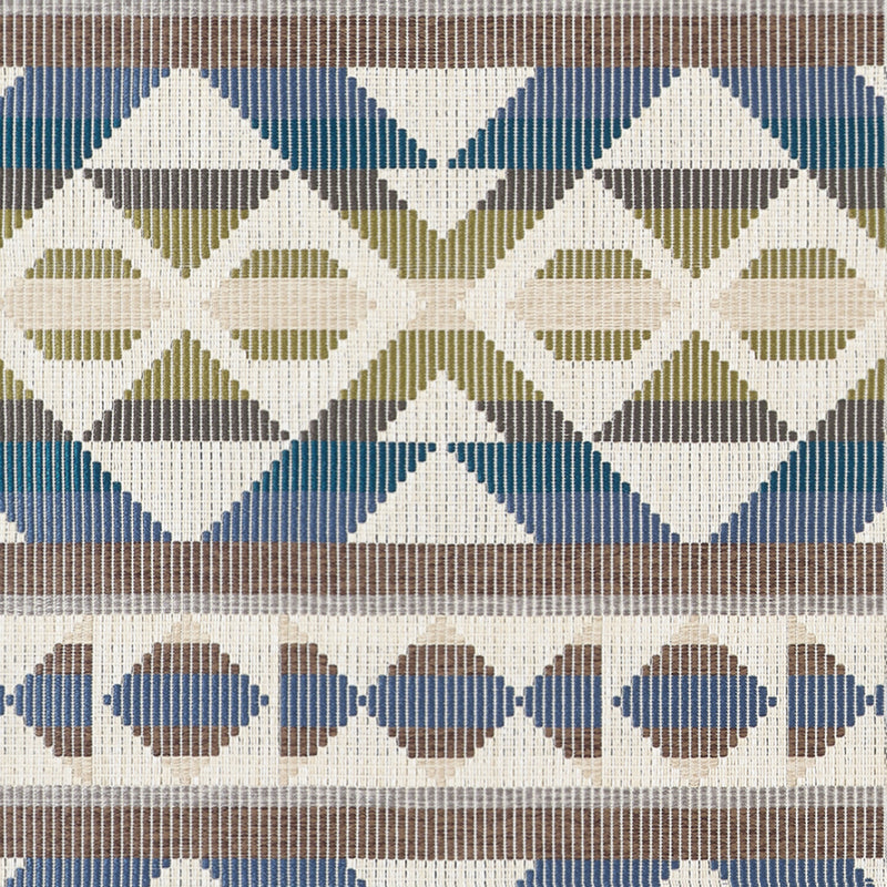 W712027 Berber Blanket Green and Blue Vista Fabric by Thibaut