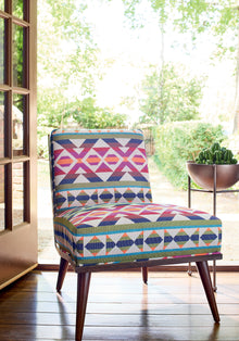 W712028 Berber Blanket Fuchsia and Navy Vista Fabric by Thibaut