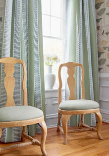 Raritan Line Embroidery Sage Fairhaven Fabric by Thibaut