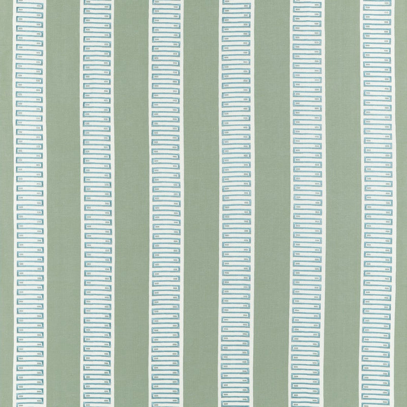 W714629 Raritan Line Embroidery Sage Fabric by Thibaut