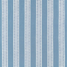W714631 Raritan Line Embroidery Blue Fabric by Thibaut